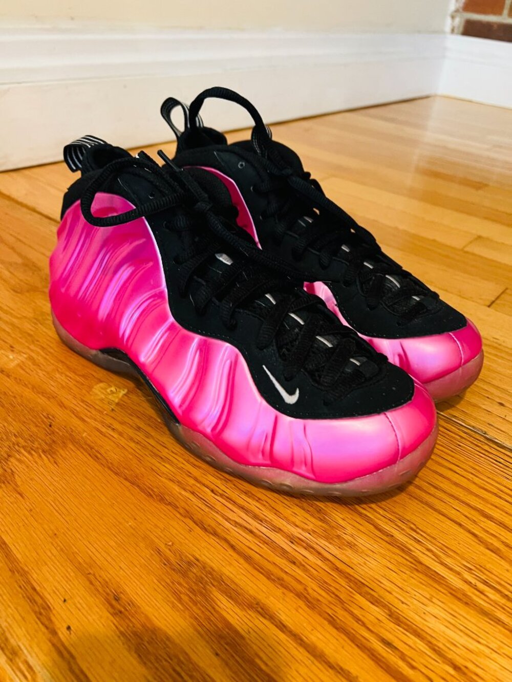 Nike Air Foamposite One Pearlized Pink/Black Sneakers 314996-600 Size 8